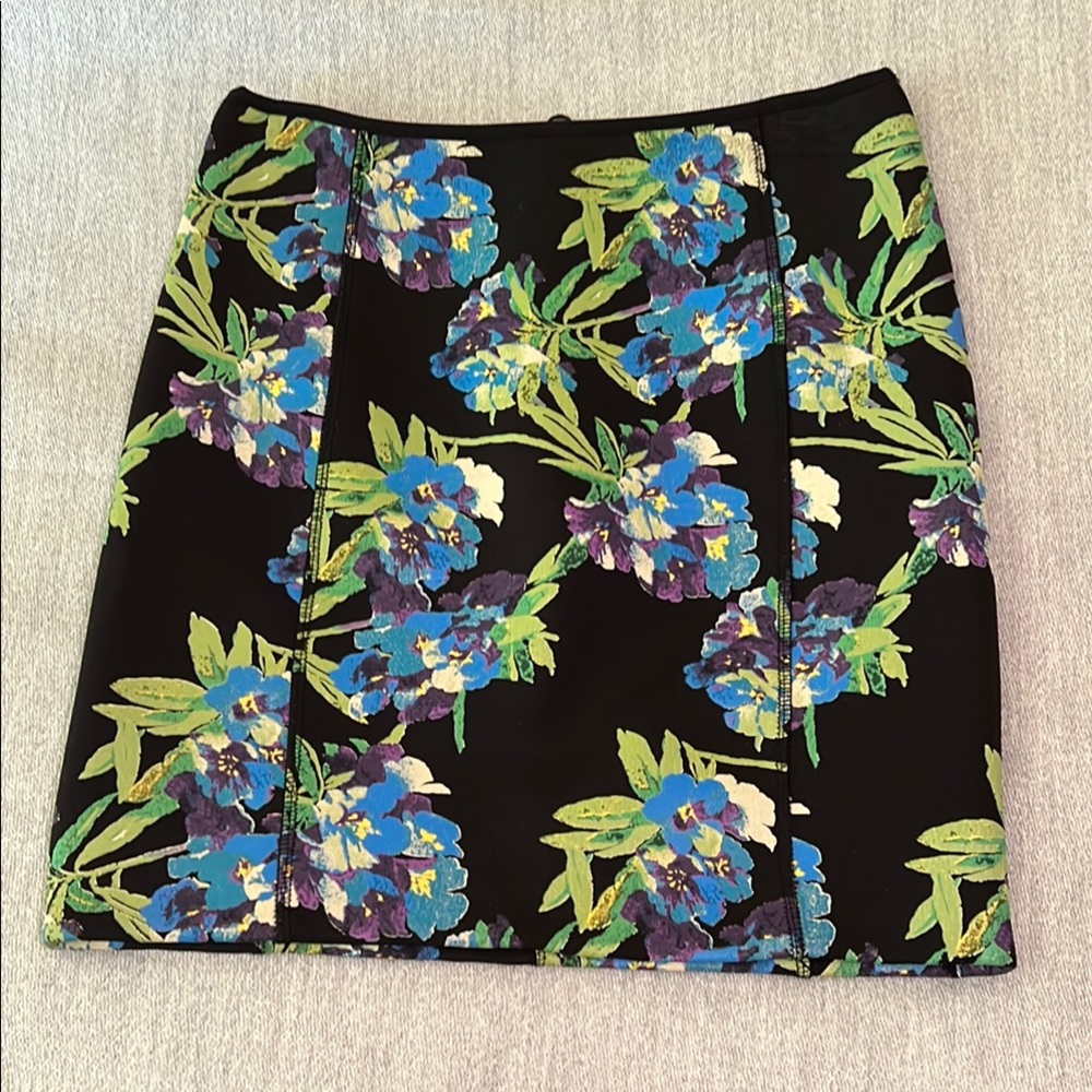 Elizabeth and James Blue Green Mini A-Line Skirt